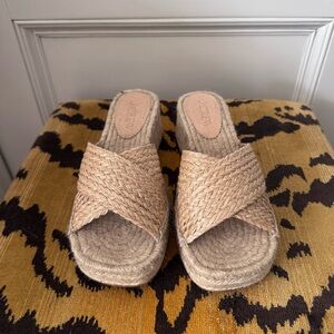 J. Crew Natural Braided Slide Mules in Natural
